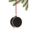 Holiday Lane Glass Caviar Tin Black Glitter Christmas Ornament
