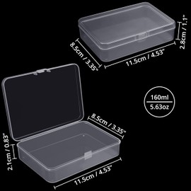 BELLE VOUS Small Clear Plastic Storage Box Containers with Hinged Lid (24 Pack) - L11.5 x W8.5 x H2.8cm / 4.53 x 3.35 x 1.1 Inches - Mini tub Boxes for Pills, Beads, Jewellery & Craft Items