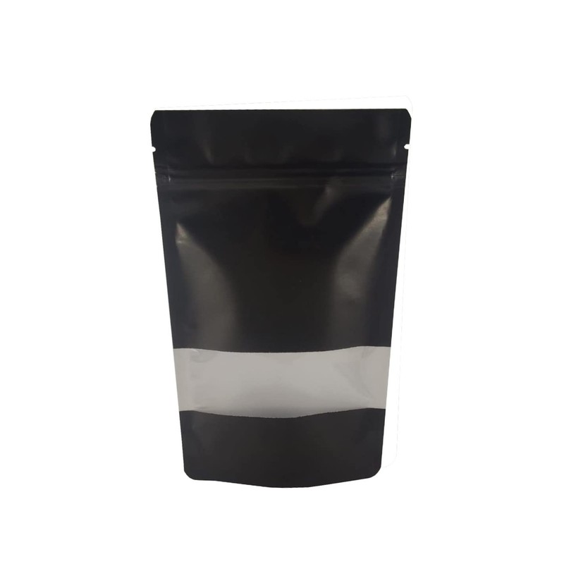 Jamo Solutions Black Kraft Paper Window Stand Up Pouch -
