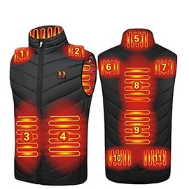 Heated Vest USB Electric Heated Vest Heated Jacket Winter Vest for Outdoor Motorcycle Camping Fishing Skiing ( Color : Black , Size : Small )