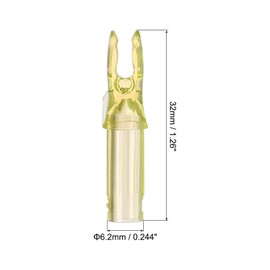 PATIKIL Archery Arrow Nocks 6.2mm 0.244", 50 Pack Insert Arrow Nock Replacement for Shooting, Transparent Yellow