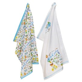 Boston International Tea Towels Rosanne Beck State Collection Set of 2 Soft & Absorbent Reusable Cotton Dish Cloths, 28" x 18", South Carolina