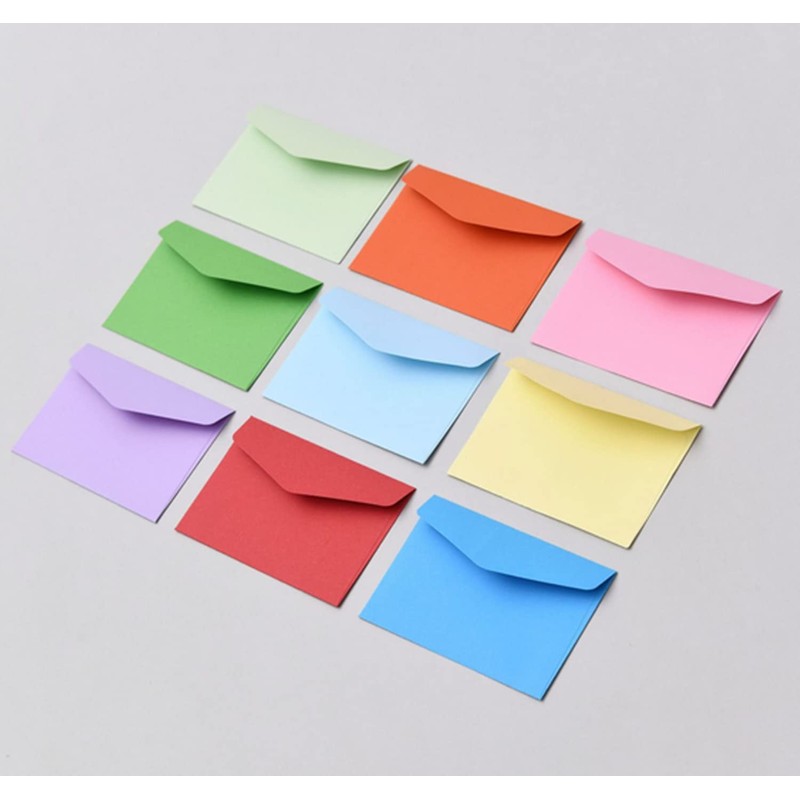 Voarge Pack of 100 Mini Envelopes Colorful Envelopes Blank Envelopes