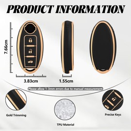 TOOMUME Car Key Cover TPU, Car Key Case Fit for Nissan Qashqai J11 J12 Juke F15 Xtrail T32 Micra K13 K14 Infiniti Q50 QX60 EX35 FX45, Protective Key Fob Cover Key Fob Case - Boot