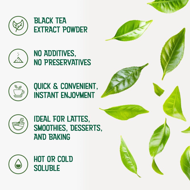 Instant Black Tea Extract Powder, Unsweetened Iced Tea Extract Powder