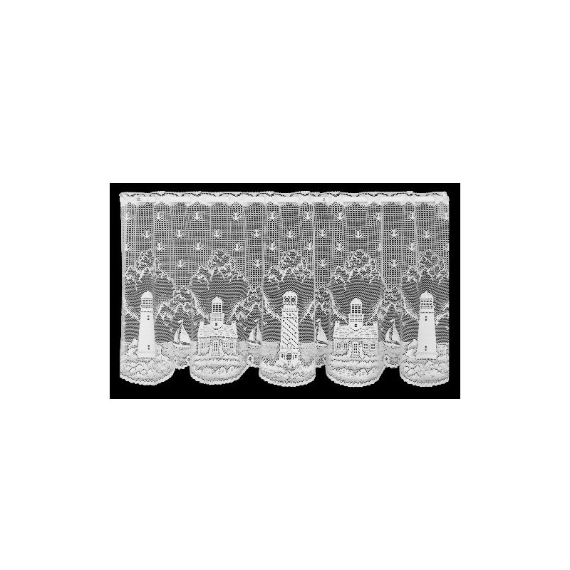 Heritage Lace Lighthouse 60-Inch Wide by 30-Inch Drop Tier, White