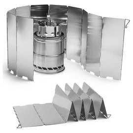 10 Plates Foldable Aluminum Camping Cooker BBQ Gas Stove Wind Shield Screen-Wind Shield for Camping Cookers & BBQ Gas Stoves, Lightweight, Compact, Outdoor Cooking Windscreen AU