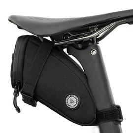 TOSUOD 1.2L Aero Horn Bike Seat Bag Waterproof, PU Fabric & Taped Zipper, Reflective Logo & Taillight Mount, Tool-Free Straps