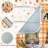 Sanwarm Fall Gnome Orange Buffalo Plaid Absorbent Dish Drying Mat,Autumn