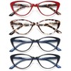 EYEURL 4-Pack Cat Eye Reading Glasses for Women Blue Light