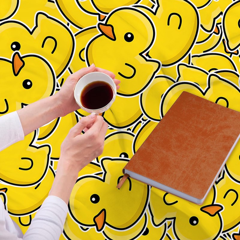 JOOCAR Cute Rubber Duck Throw Blankets Yellow Cartoon Ducks Throw