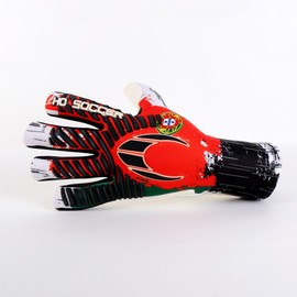 HO Soccer Pro Evolution Squadra Negative Portugal Unisex Adult Goalkeeper Gloves, Green/Red, Size 10