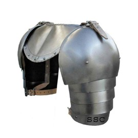 Sangamsteelcraft Sangamsteelcraft Medieval Iron Gorget Spaulders Arm Shoulder Set Viking Crusader Pauldrons Armor