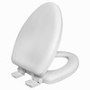 Plexon Soft Cushioned Toilet Seat, Elongated White, Slow-Close Lid &