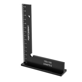 Try Square, FortCeremy 90 Degree Angle Blocks 150 x 100 mm, Locksmith Square Precision Tool Carpenter's Ruler Set, Wide Base, Seat Angle, L Type, Layout Woodworking Measuring Tool with Scale
