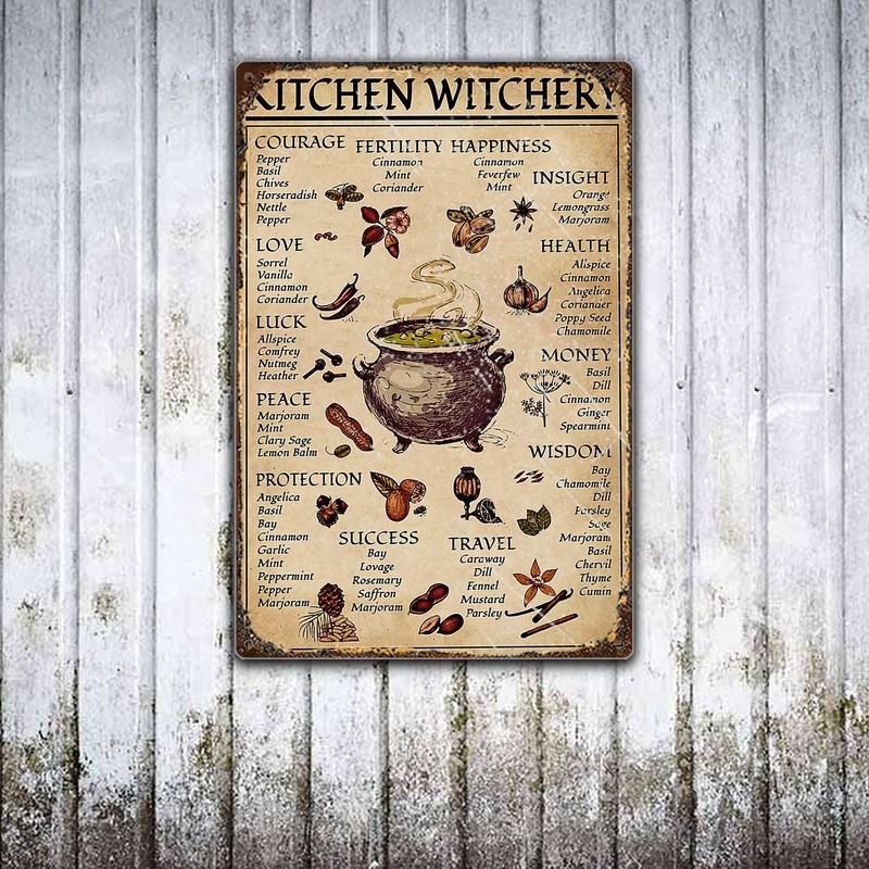 TRITXIY Kitchen Witchery Poster,Tin Signs 1 Pieces Reproduced Vintage, Retro