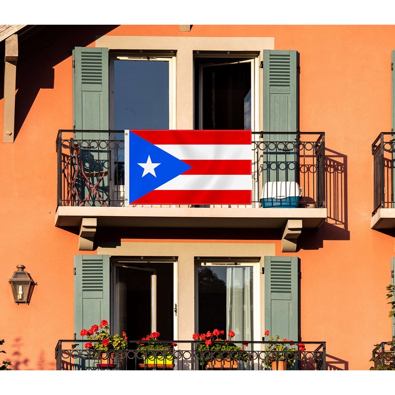 Large Puerto Rico Flag,3x5 FT Puerto Ricon 75D Outdoor Banner,