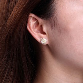 Inateannal Boho Cluster Pearl Stud Earrings Gold Crystal Pearl Earrings Round Pearl Flower Earrings Rhinestone Pearl Wedding Earrings Simulated Pearl Bridal Cluster Earrings