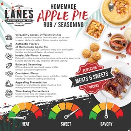 Lane’s Apple Pie Spice - 4.6 oz, Sweet BBQ Rub Seasoning | All-Natural Apple BBQ Seasonings and Rubs for Pork, Chicken, Fruits, Desserts & More | No MSG, No Preservatives, Gluten-Free, Made in USA