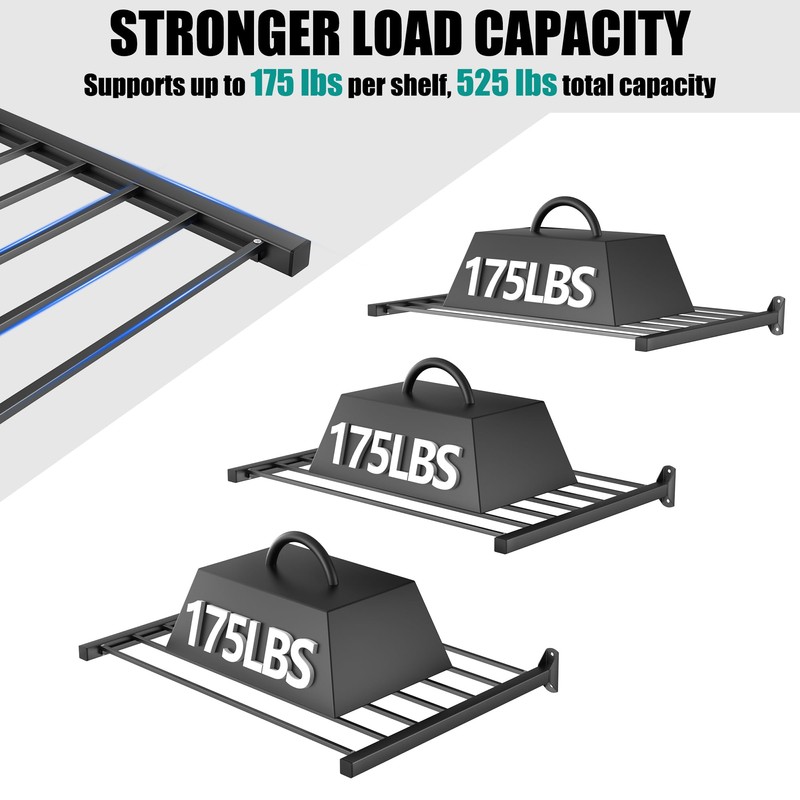 EVERHANGER Wall Mount Garage Storage Shelves, 33in x 24in Heavy