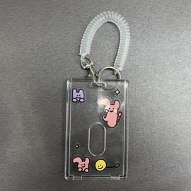 Photocard ID Pass Keyring Holder Case for Transit Cards Keyring 3ea