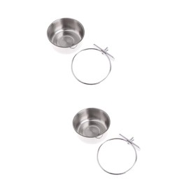 VANZACK 2 Piezas Tazón De Abrazadera De Loro Comida Jaula Agua Bol Botella Conejo Loro Cacatúa De Comida para Pájaros Comida para Periquitos Bandeja De Metal Comida De Pajaro El Perro