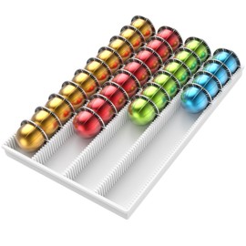 SZWQILIN Coffee Pod Storage Holder Drawer Insert for Counter Compatible Nespresso Vertuo Vertuoline Capsules for Home, Office, Coffee Station（white)