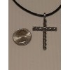 Unbranded ROPE CROSS Pewter Pendant Charm / 26" Adjustable Necklace