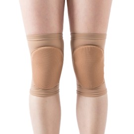 DANCEYOU Knee Pads, Knee Pads with Hard Foam, Knee Brace, Knee Brace for Dancing and Sports, Light Brown, L