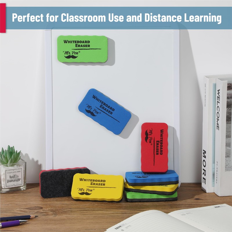 Mr. Pen- Magnetic Dry Erase Erasers, 4"x2.25", 8 Pack