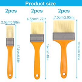 Surface Paint Brush Set of 6 25/45/75 mm Varnish Brush for Renovation Painting with Paints and Varnishes, Even Coverage Natural Bristles