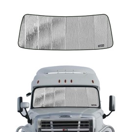 Pigenius Windshield Sunshade for Freightliner Cascadia 2008-2017 (Classic Body), Reversible Silver/Black