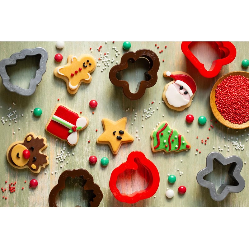 DECORA 0255097 Mini Plastic Cookie Cutter Christmas Jewellery Set of