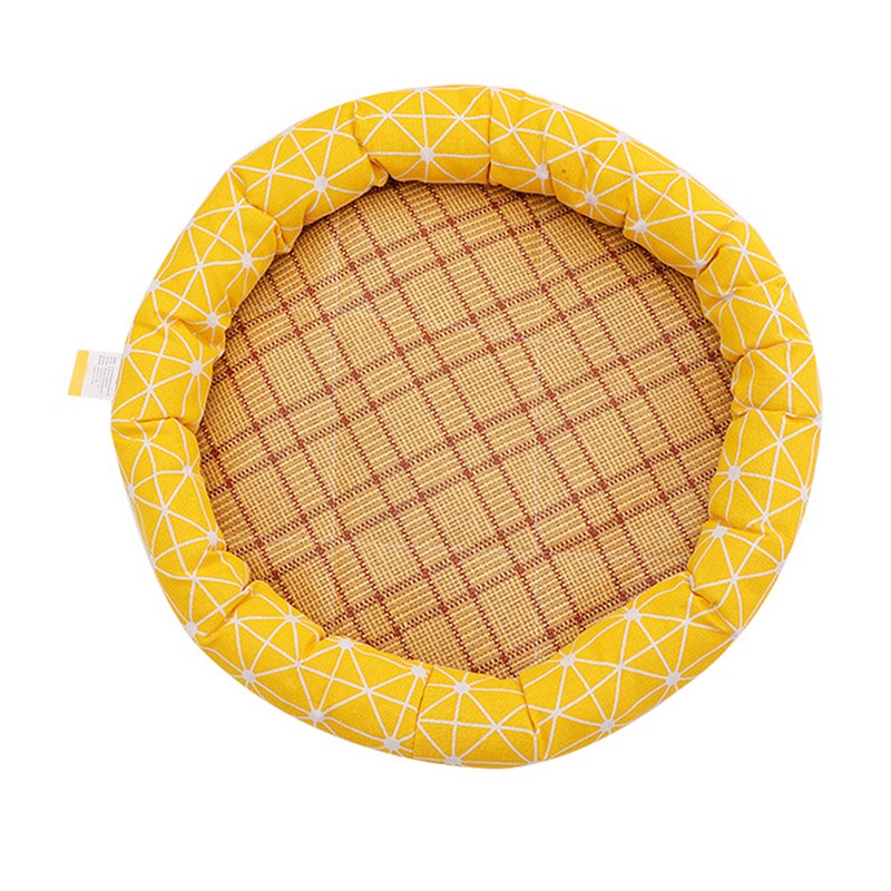 Round Pet Cooling Bed Cartoon Printing Pet Sleeping Bed Summer