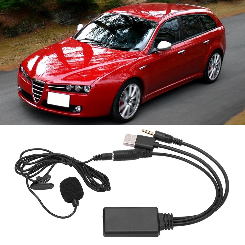 Car Aux Bluetooth 5.0 Adapter Audio Cable with Microphone Handsfree