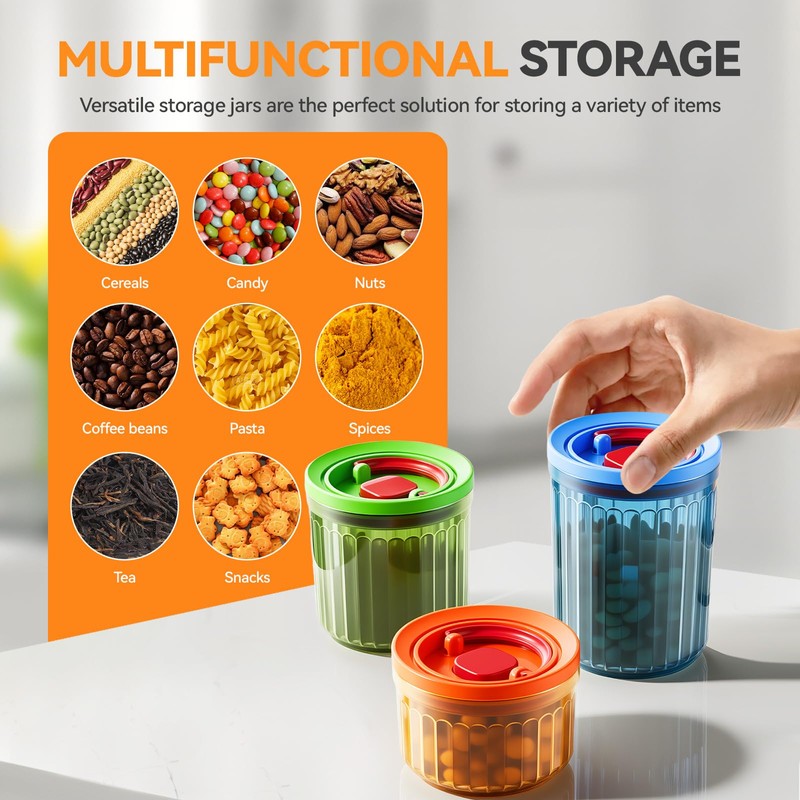 THKAILAR 6-Pack Airtight Food Storage Containers, Coffee-Tinted UV Blocking (10oz/17oz/24oz)