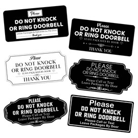 Pack 6 Pcs Ring Doorbell Sticker Front Door House Doorbells Warning Security Signs Window Indoor Outdoor Bumper Stickers Removable Large Vinyl Decals Car Decal Home Accessories