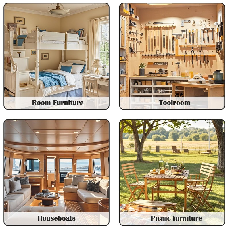 DUOCIYUAN Folding Hinge with Locking 4 Pieces Table Legs Foldable