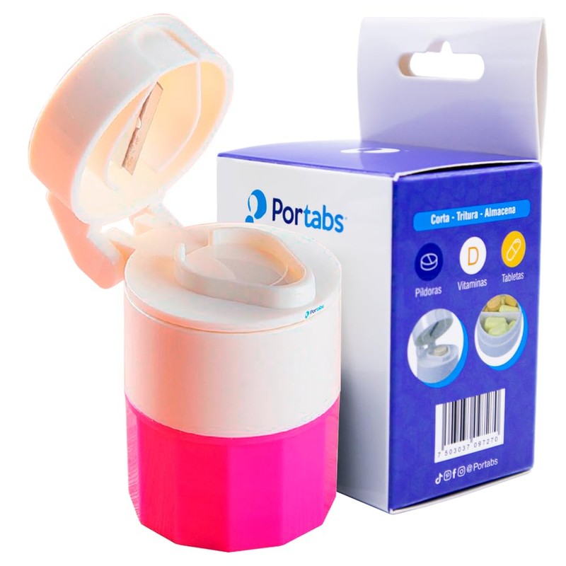 Triturador Cortador De Pastillas Vitaminas Píldoras (Rosa)