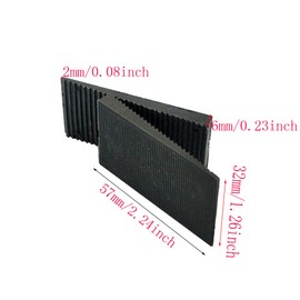 KAIISSA 57mm x 32mm Window Glazing Glass Packers Spacers, Floor Glass Shim Trapezoidal Glass Gasket Spacers and Leveling Flooring Packers, Thickness from 1mm to 6mm, Black (Pack of 50)