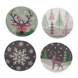 MC-Trend Set of 4 Pocket Warmers Winter Multicoloured Diameter 8.5 cm Hand Warmers for Cold Days Reusable Heat Bending Cushion for Home or on the Go Heat Pad for Icy Hands Pocket Heating Pad