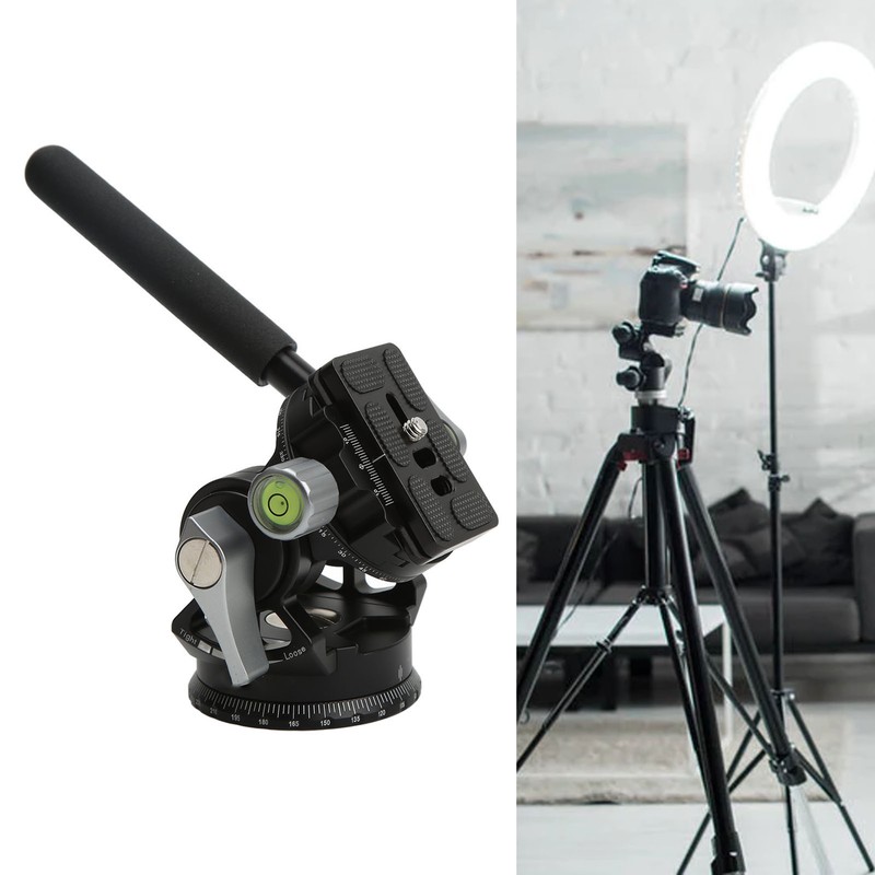 Camera Panoramic Tripod Head Aluminium Alloy with Handle Light Camera
