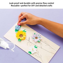 Ezranova 5 pcs Applicator Bottles For Crafting And Glue Application Plastic Squeeze Bottles With Cap For Home And Travel Use Small