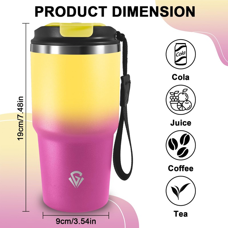 Grsta 20oz Tazza Termica, Isolata Sottovuoto In Acciaio Inox, Termos
