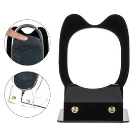 Perfeclan Acrylic Desktop Speaker Stand Desktop Stand Support Anti Slip Base Speaker Riser Display Stand for Small Speakers Office Home, Black