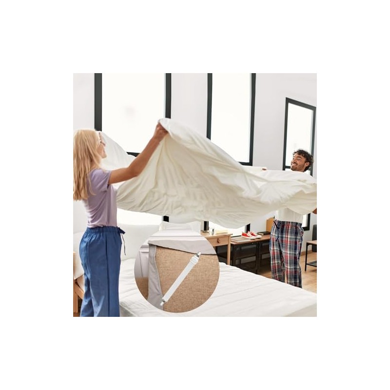 Adjustable Bed Sheet Tensioners - Set of 10 with Metal