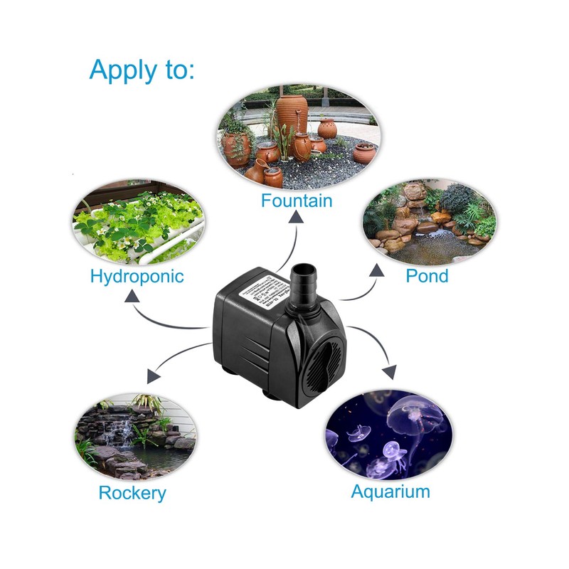 SongLong Submersible Pump 400GPH (1500L 25W) Ultra Quiet with Over