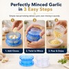 Manual Garlic Twister 2 Pcs, Clear Blue Garlic Mincer &