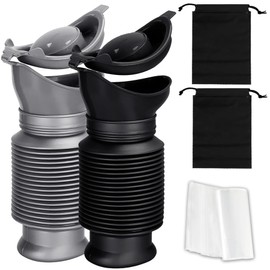 RH ONFOOT Emergency Portable Urinals,Collapsible Pee Bottles for Men and Women,750 ml,A Set of 2 Car Urine Bottles,with Disposable Bags,Storage Bags,Suitable for Outdoor Camping,Tourism,Traffic Jams