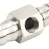 Fuel Line T Fitting Adapter 304 Stainless Steel Pressure Gauge